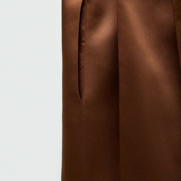 Mango Brown Satin Dress - Picture 2 of 6
